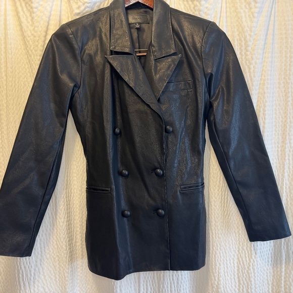 Anthropologie Blank NYC Faux Leather Black Blazer/Jacket Size Small - Picture 8 of 10
